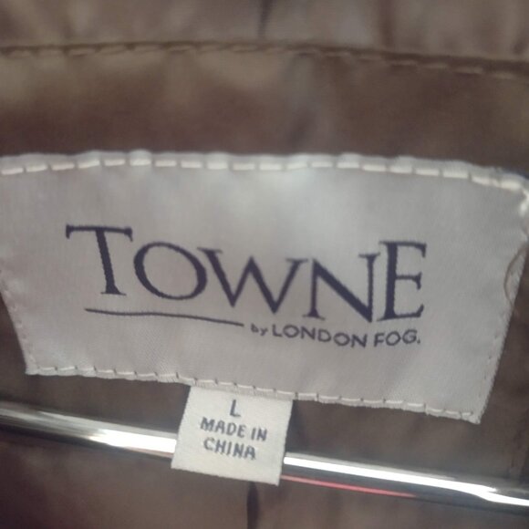 London Fog Faux Fur Trim Puffer Coat with Hood Size L - Picture 3 of 3